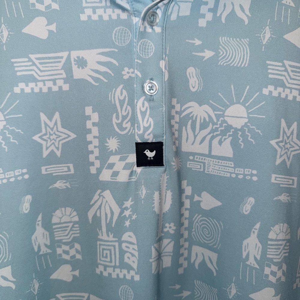 Bad Birdie Dry Heat Golf Polo Men’s Size 2XL Cool Blue BBMP001-643A - Picture 3 of 7
